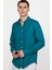 Slim Fit Uzun Kol Biyeli Yaka Düğmeli Keten Erkek Gömlek 1