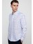 Slim Fit Uzun Kol Baskılı Yaka Biyeli Beyaz Gömlek 2