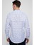 Slim Fit Uzun Kol Baskılı Yaka Biyeli Beyaz Gömlek 4