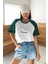 Kadın Sports Baskılı Bisiklet Yaka Oversize Boyfriend T-Shirt 4