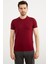 Sıfır Yaka Basic Tişört - Bordo 1