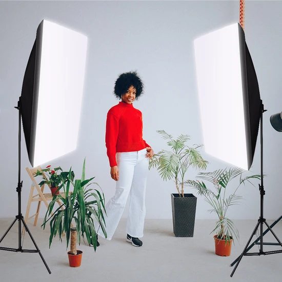 Fototek 50X70 Softbox 4 Duylu Ikili Sürekli Işık Seti 50X70CM Softbox Set Ampulsüz Fototek 50X70 Softbox 4 Duylu Ikili Sürekli Işık Seti 50X70CM Softbox Set Ampulsüz