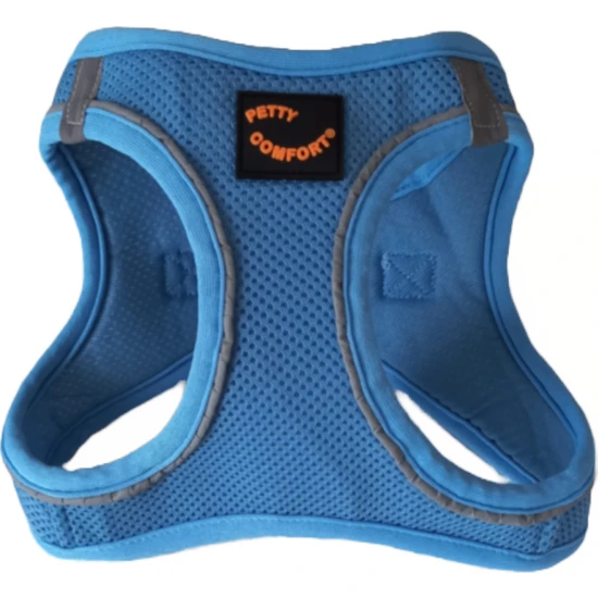 Petty Comfort Köpek Göğüs Tasması-Köpek Gezdirme Tasması-Air Mesh (Hava Geçirgen ) Göğüs Tasması-Yerli Üretim (Mavi, Xl)