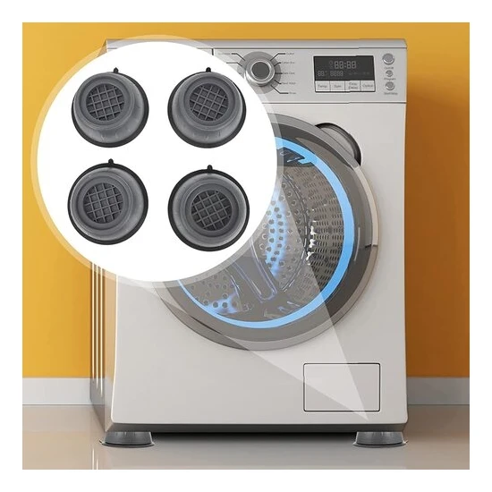 Milena Life Beyaz Eşya Altlığı Ayağı Buzdolabı Çamaşır Bulaşık Makinası Yükseltici Titreşim Önleyici (4 Adet)