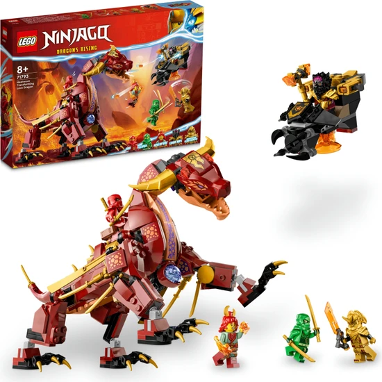 LEGO®  Ninjago Heatwave Dönüşen Lav Ejderhası 71793 - 8 Yaş ve Üzeri Çocuklar İçin Ninja Ejder İçeren Yaratıcı Oyuncak Yapım Seti (479 Parça)