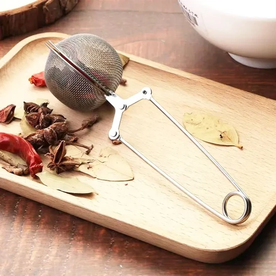Mahmood Tea Tel Örgü Küre Tasarımlı Silver Renkli Paslanmaz Çelik Çay Süzgeci