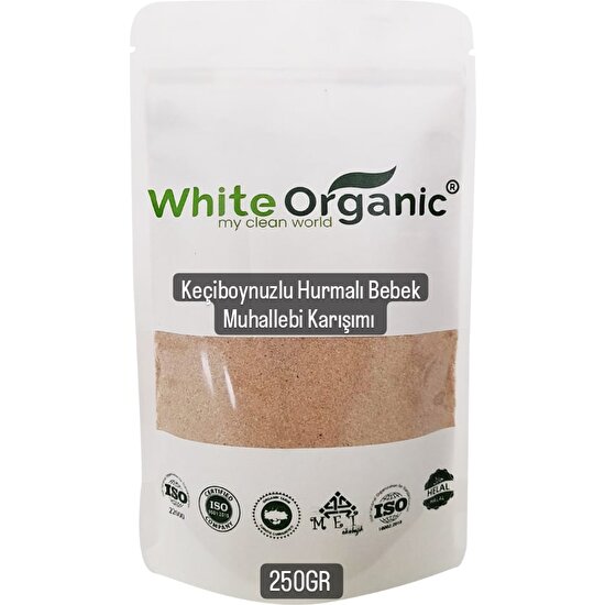 White Organic Organik Keçiboynuzlu Hurmalı Bebek Muhallebi Karışımı +7 Ay 250 gr