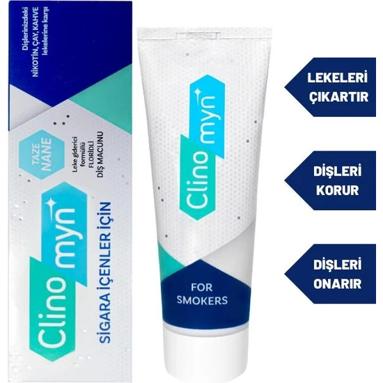hepsiburada Clinomyn Sigara İçenler İçin Diş Macunu 75 ml x 2 adet hepsiburada Clinomyn Sigara İçenler İçin Diş Macunu 75 ml x 2 adet