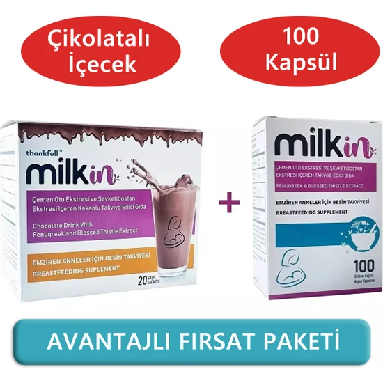 Milkin 100 Kapsül ve Çikolatalı İçecek Paketi