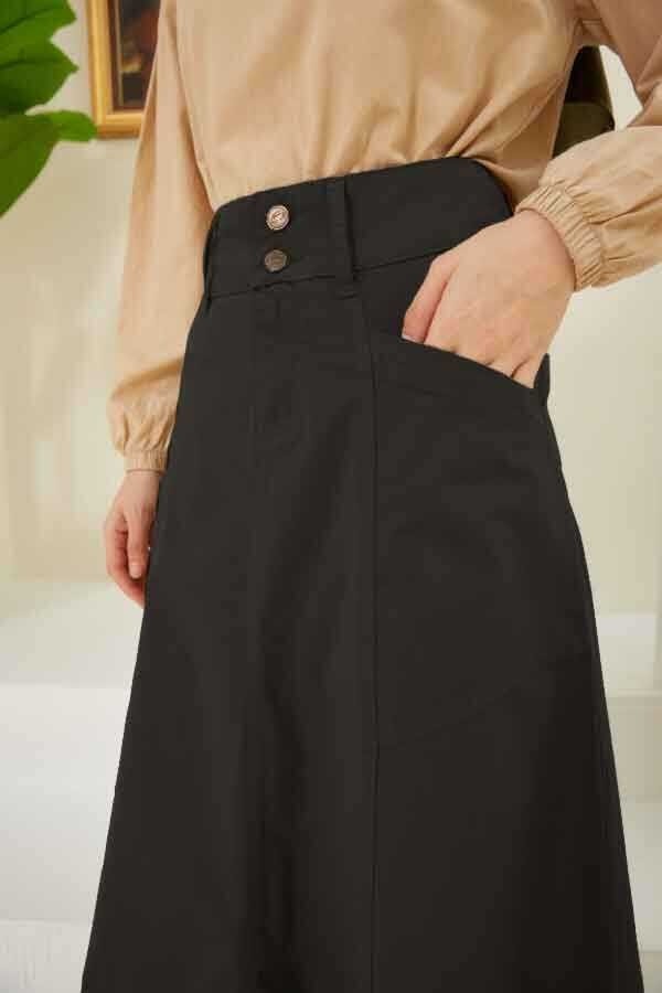 Neways 2195-MEVLANA Denim Etek Siyah görsel 3