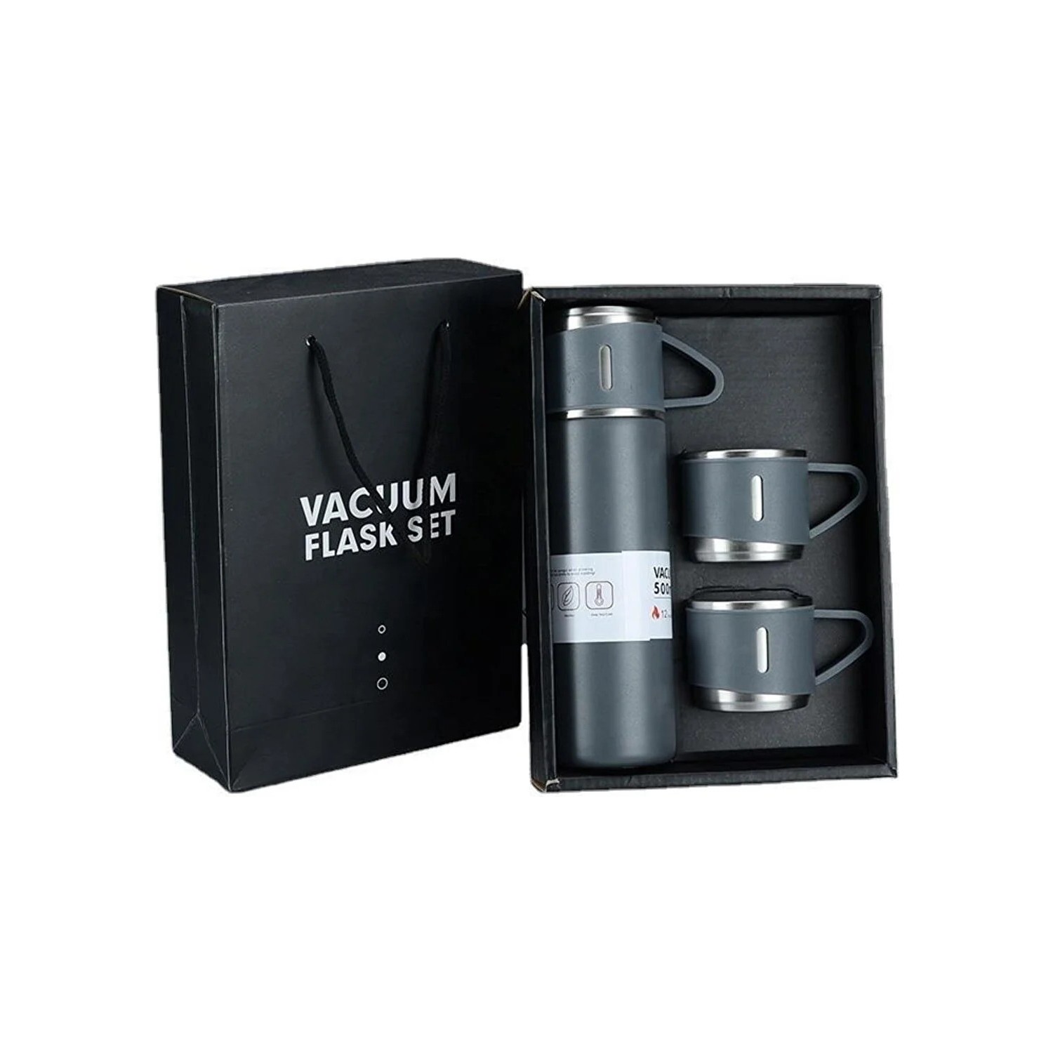 Bilger Vacuum Flask Set Üç Bardaklı Kutulu Termos Seti 500 Fiyatı