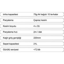 Everest JP-736C Kağıt Kesme 360*220*396mm Cross Cut Paper Shredder