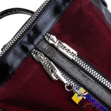 Nas Bag Kadın Sırt Çantası Bordo Simli
