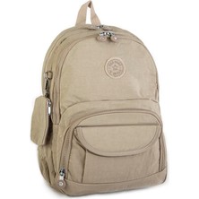 Nas Bag Kadın Sırt Çantası Zararlı Kimyasal İçermez Waterproof Vizon