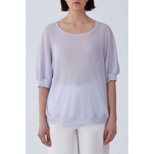 ROMAN Yarasa Kol Bluz Gri Y2113143_004