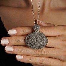 Galatelier Telkari Hasır Işlemeli Oval Formlu Gümüş Kadın Kolye