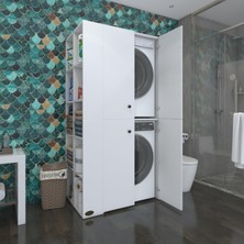 Kenzlife çamaşır-kurutma makinesi dolabı kapaklı fedyenkamdf sol byz 180*090*60 % 100 mdf full mdf banyo arkalıksız