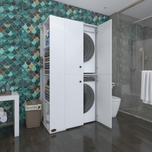 Kenzlife çamaşır-kurutma makinesi dolabı kapaklı fokamdf sol byz 180*090*60 % 100 mdf full mdf banyo arkalıksız