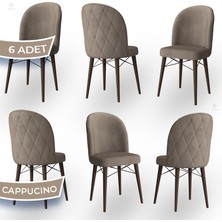 Canisa Concept Bika Serisi 6 Adet Mutfak Sandalyesi Ceviz Gürgen Ayaklı 1. Sınıf Babyface Kumaş