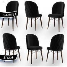 Canisa Concept Bika Serisi 6 Adet Mutfak Sandalyesi Ceviz Gürgen Ayaklı 1. Sınıf Babyface Kumaş