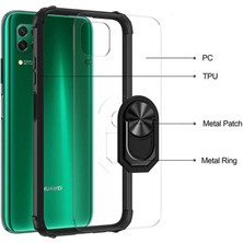 Heptek İletişim Huawei P40 Lite Kılıf Arkası Şeffaf Kenarları Renkli Yüzüklü Tank Kapak (Mola)