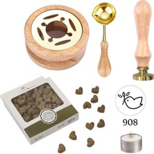 Profisher Davetiye Mum Mühürü Uygulama Seti Ahşap Rengi 908 Barış Güvercini