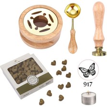 Profisher Davetiye Mum Mühürü Uygulama Seti Ahşap Rengi 917 Kelebek