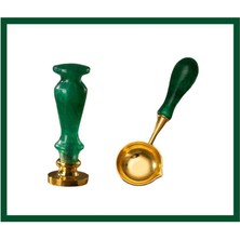 Profisher Davetiye Mum Mühürü Uygulama Seti El Yapımı Akrilik Yeşil Renk