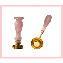 Profisher Davetiye Mum Mühürü Uygulama Seti El Yapımı Akrilik Pembe Renk