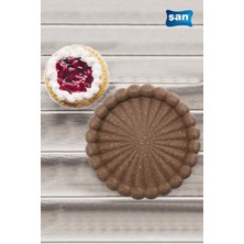 ŞAN 22CM Granit Döküm Kek Kalıbı Tart Kalıbı Kahve