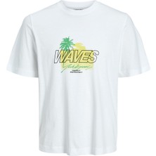 Jack & Jones Baskılı Bisiklet Yaka Erkek Tişört 12234242