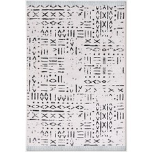 Halımax Crea Halı Iskandinav Kaymaz Tabanlı Kilim Beyaz 8018S