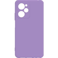 noktaks - Xiaomi Poco X5 Pro - Kılıf Mat Soft Esnek Biye Silikon - Lila - T26301