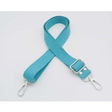 Angel Çanta Aksesuar Pamuklu Kolon 120X3 cm Açık Mavi Gümüş Metalli