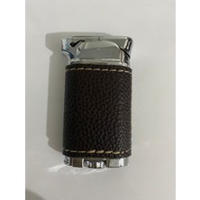 Elif Pipo Çakmağı Deri Kaplı Kahve Rengi