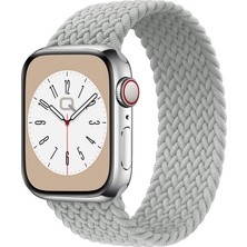 Quse Solo Loop Örgü Kordon, Apple Watch Series SE/10/9/8/7/6/5/4/3/Ultra Uyumlu 49mm-46mm-45mm-44mm-42mm, Small, Inci Beyazı