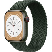 Quse Solo Loop Örgü Kordon, Apple Watch Series SE/10/9/8/7/6/5/4/3/Ultra Uyumlu 49mm-46mm-45mm-44mm-42mm, Small, Sekoya Yeşili