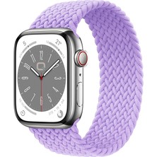 Quse Solo Loop Örgü Kordon, Apple Watch Series SE/10/9/8/7/6/5/4/3/Ultra Uyumlu 49mm-46mm-45mm-44mm-42mm, Small, Lila