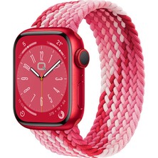 Quse Solo Loop Örgü Kordon, Apple Watch Series SE/10/9/8/7/6/5/4/3/Ultra Uyumlu 49mm-46mm-45mm-44mm-42mm, Small, Kırmızı Meyveler