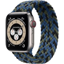 Quse Solo Loop Örgü Kordon, Apple Watch Series SE/10/9/8/7/6/5/4/3/Ultra Uyumlu 49mm-46mm-45mm-44mm-42mm, Small, Blue Mix