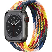 Quse Solo Loop Örgü Kordon, Apple Watch Series SE/10/9/8/7/6/5/4/3/Ultra Uyumlu 49mm-46mm-45mm-44mm-42mm, Small, Turuncu