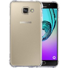 Kzy Samsung Galaxy A5 2017 ile Uyumlu Kapak Kamera Korumalı Antişok Airbag Köşe Korumalı Silikon Şeffaf Kılıf