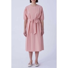 ROMAN Kuşaklı  Midi Elbise Pembe Y2111070_038