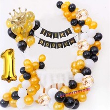 Çıtı Pıtı Store Çıtıpıtıstore 1 Yaş Kral Taçlı Doğum Günü Balon Set