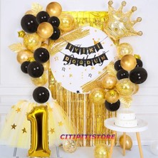 Çıtı Pıtı Store Çıtıpıtıstore Kral Taçlı 1 Yaş Doğum Günü Balon Set