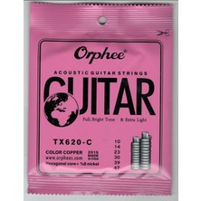 Orpheee TX620-C Akustik Gitar Teli Renkli 010