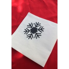 Emtory Home 6 Adet Kartanesi Baskılı Keten Yılbaşı Peçetesi - Yılbaşı Dekor