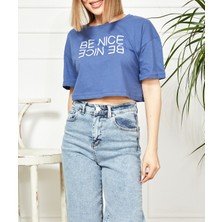 Moonjy Baskılı Crop T-Shirt