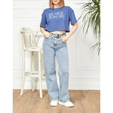 Moonjy Baskılı Crop T-Shirt