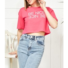 Moonjy Baskılı Crop T-Shirt